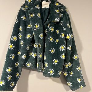Altard state teal daisy jacket size medium